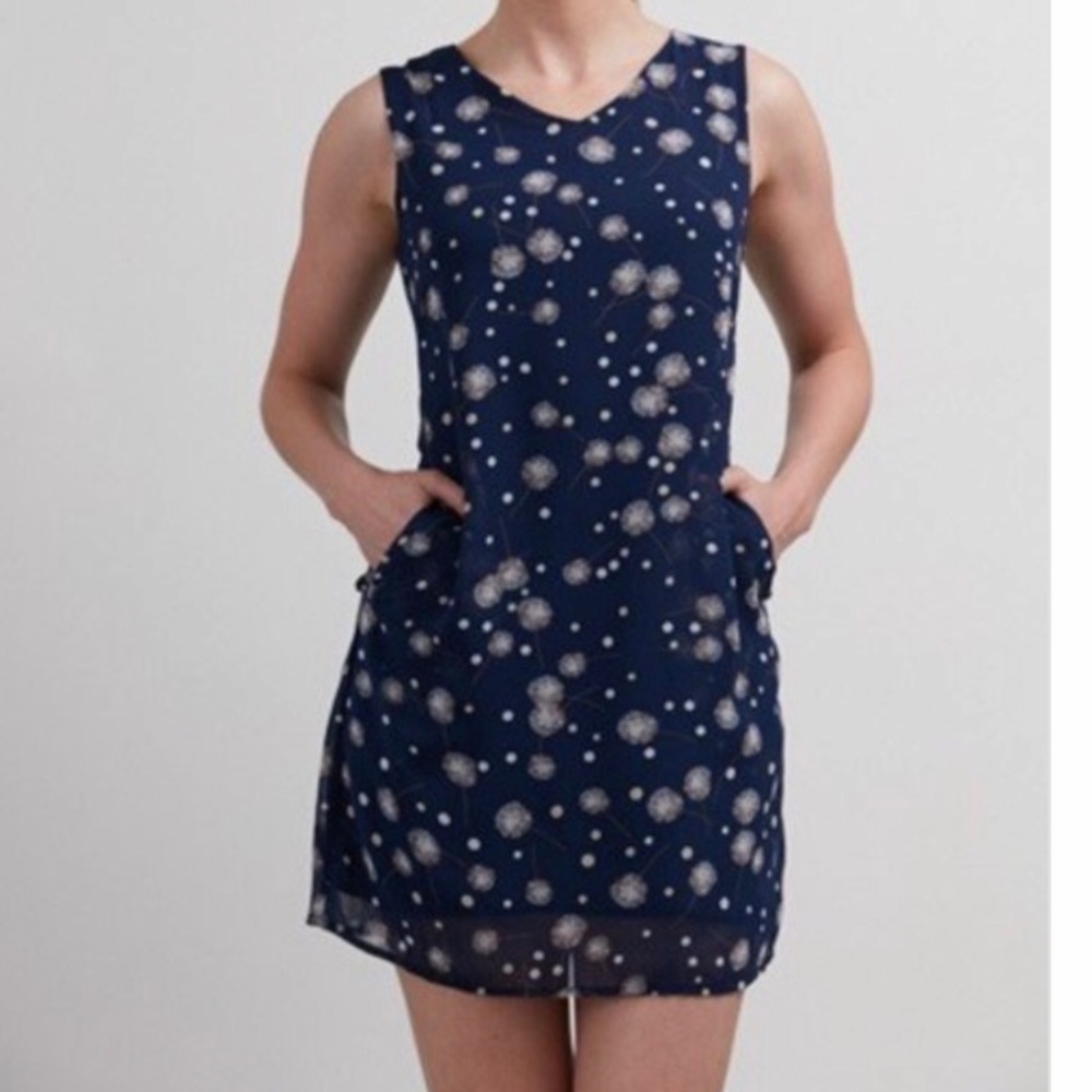Navy Dandelion Shift Dress